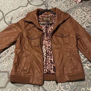 Woman’s Large Faux Leather Jacket